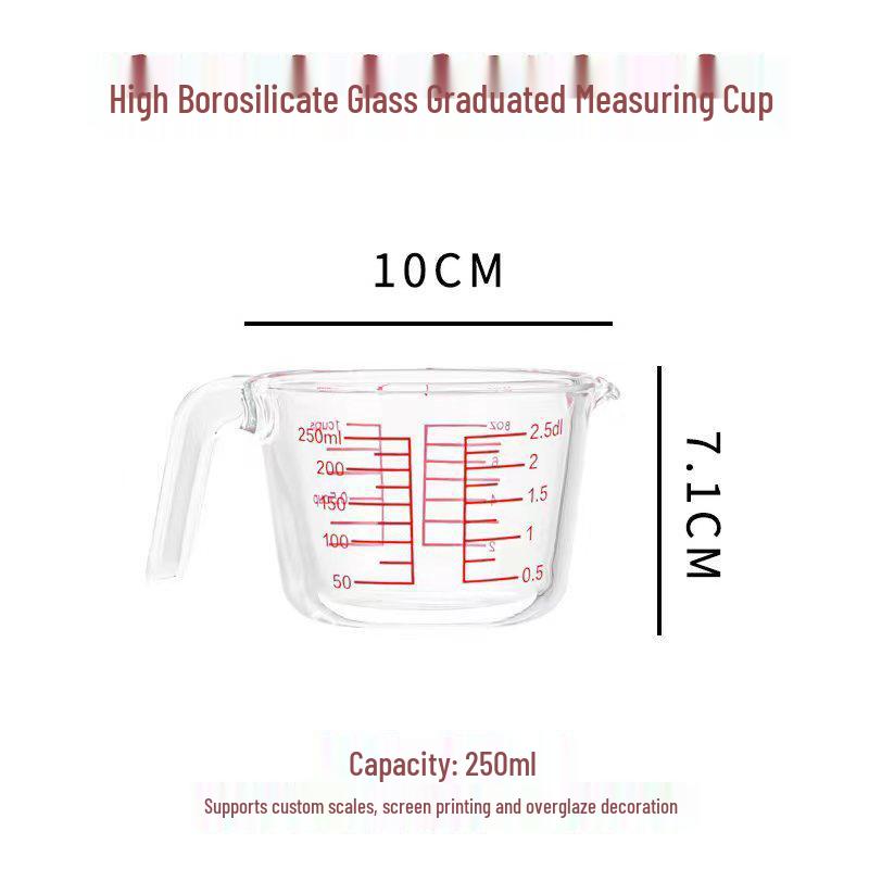 Steamed Glass Measuring Cup & Spoon with Scale for Baking & Egg Beating