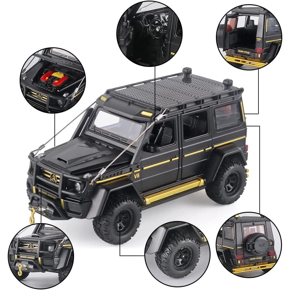Model de mașină Benz G550 la scară 1/24 de jucărie, mașină de jucărie cu tragere înapoi cu sunet și lumină pentru copii, copii mici, băieți, fete, colecție de cadouri