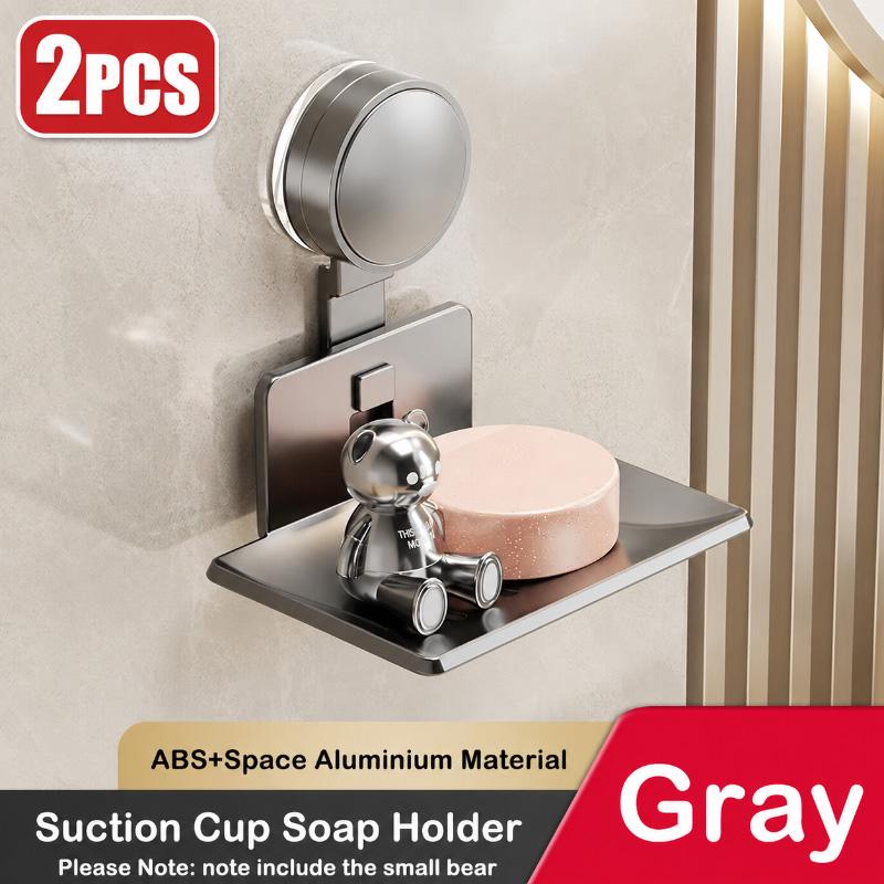 Xiaomi Suction Cup Soap Holder Wall Mounted Soap Storage Drain Rack Bathroom Shower Soap Holder Household Soap Tray Storage Organizer