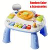 Multifunctional Educational Game Table for Youngsters,Interactive Steering Wheel, Musical Piano Keys,Traffic Light Flashing,Gear Start,Battery Powered