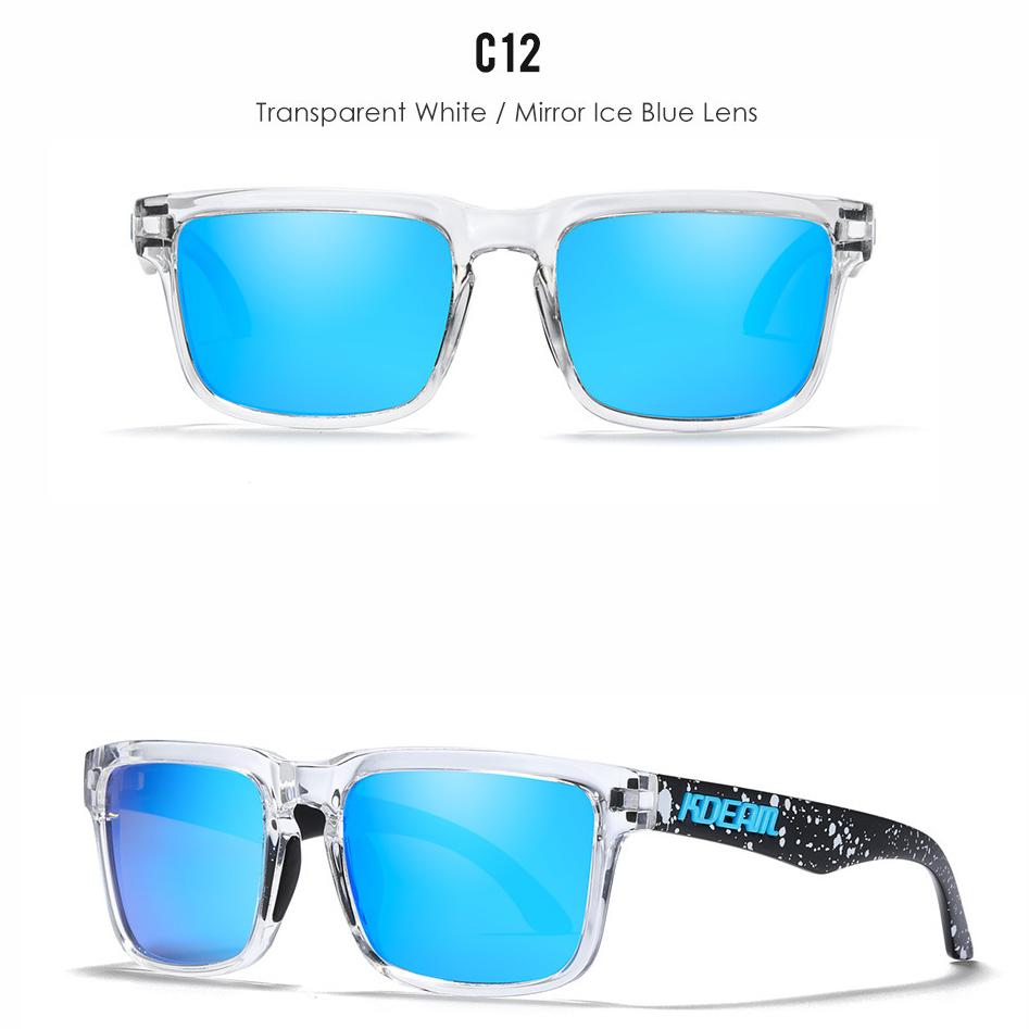 KDEAM Brand Men Square Polarized Sunglasses Colorful Design Cool Fashion Women Shades Summer Sun Glasses Mirrored Coating Lens