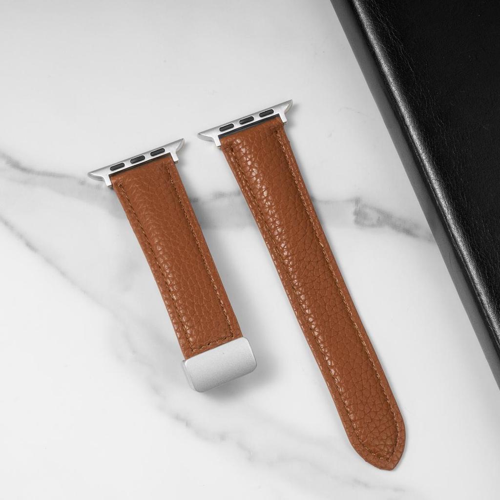 Magnetic Leather Strap for Apple Watch 10 Band 46mm 42mm 44mm 45mm 49mm 40 41mm Bracelet Correa iWatch Series Ultra 5 6 Se 7 8 9