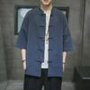 Men's Summer Short-Sleeve Chinese Tang Suit Shirt - Breathable Cotton and Linen