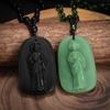 Buddhist Imitation Jade Pendant Necklace for Men Women Religious Buddha Accessories Gift