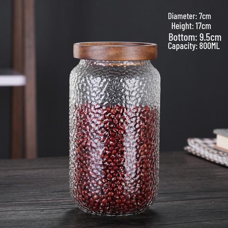 UOSU Acacia Wood Lid Glass Storage Jar