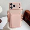 Simple Solid Color With Card Slot Phone Case  For Iphone 17 16 1 14 13 12 Pro Max TPU Store Card Photo Multifunctional Cover