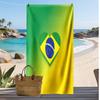 Brasilien Fußball Druck Strandtuch Schnelltrocknend Super Saugfähig Weiches Badetuch zum Schwimmen Strand Reisen Fan Souvenir Geschenk