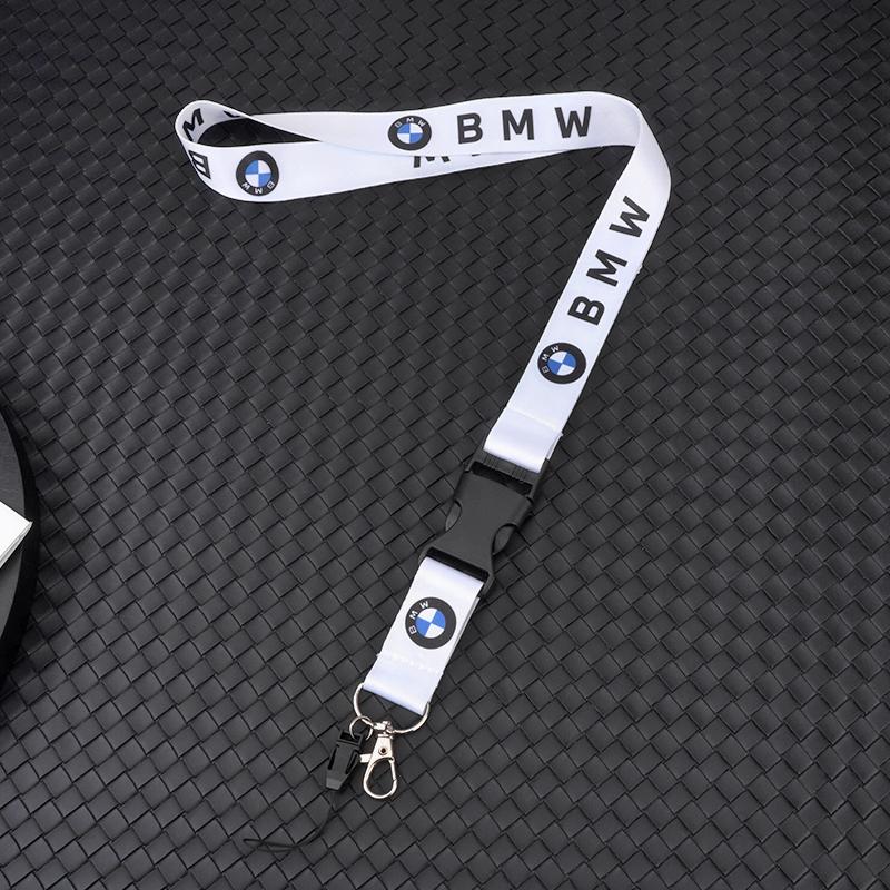 BMW Logo Lanyard Nylon Printing Emblem Style Black White Red Blue Keychain for M Performance E90 E60 E46 Car Accessories Gift Hkvr74