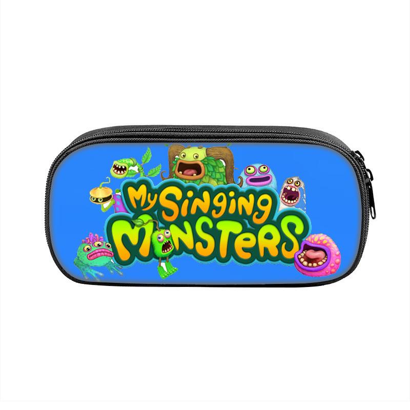 My Singing Monsters Pencil Case Nylon Storage For Students With Fun Cartoon Design