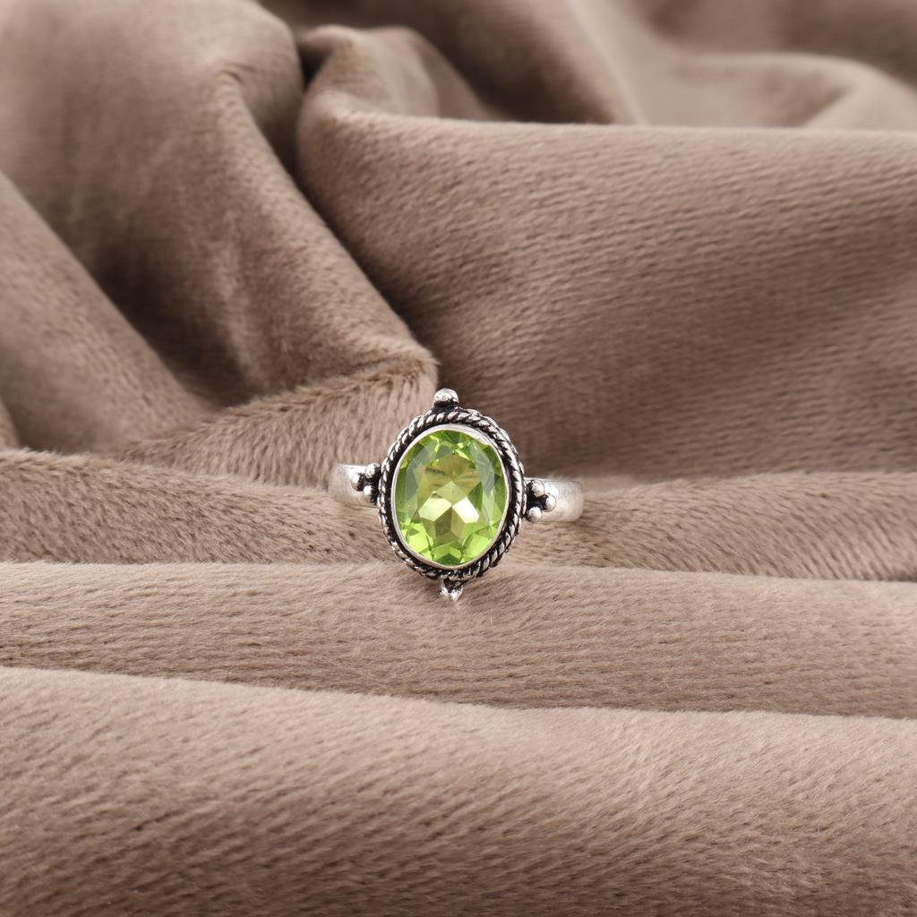 Peridot Jewelry, 925 Solid Sterling Silver Ring, Handmade Gemstone Jewelry Ring For Thanksgiving Gift