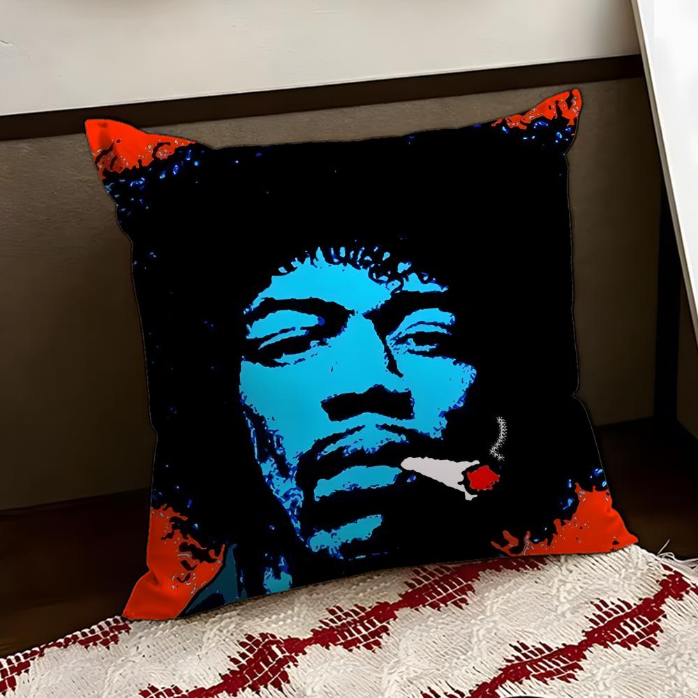 Singer JJimi Hendrix Cushion Cover Reversible Soft Durable Pillow Cover Home  Car MultiScene Use for Daily Comfort