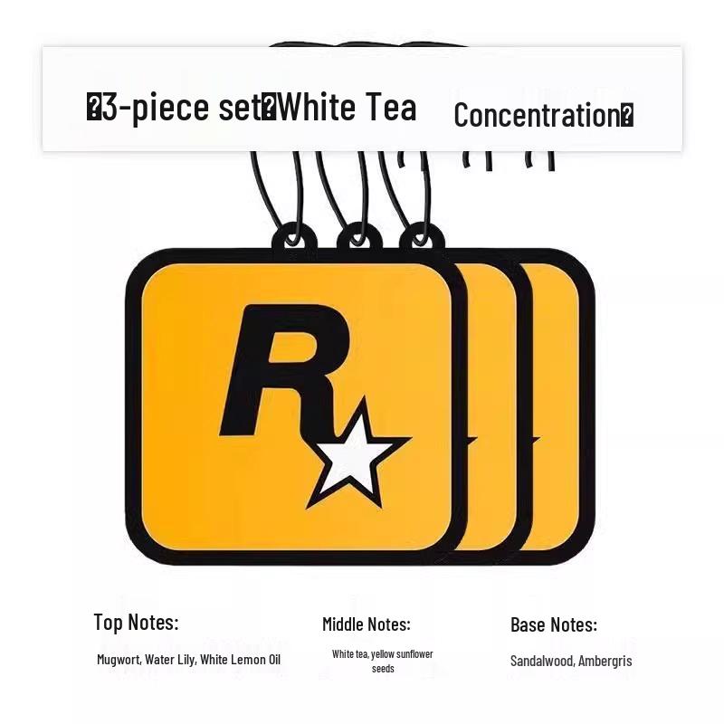 Card Star Letter R Long-Lasting Essential Oil Scented Car Air Freshener Ornament