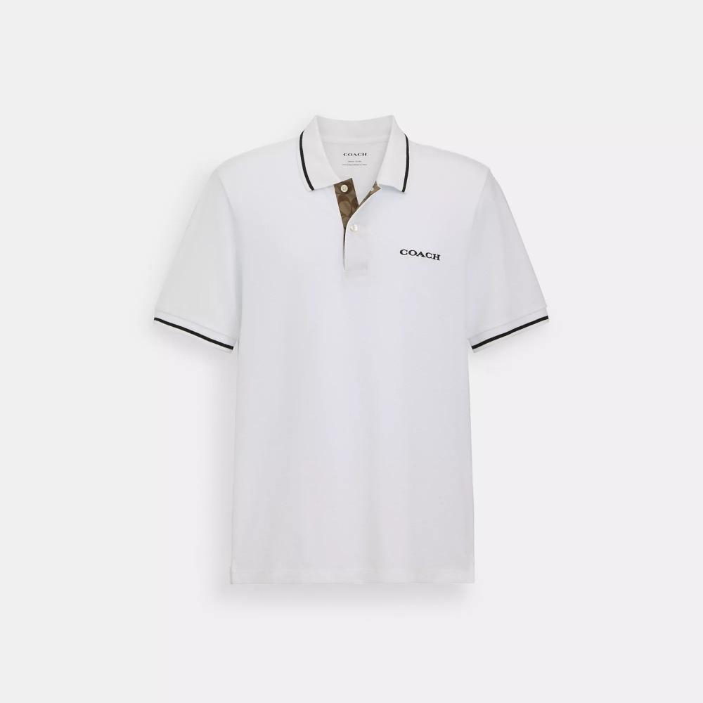 

Поло Coach Signature белое