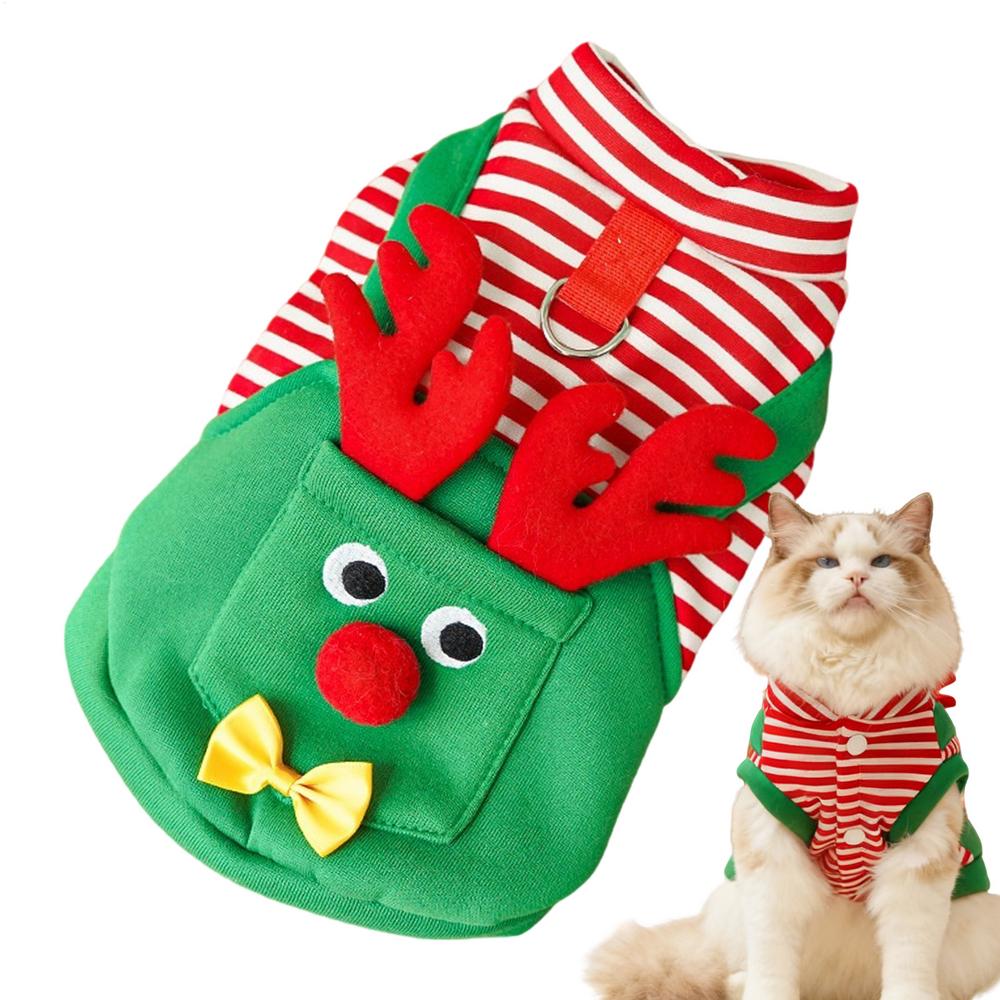 Кошачий Рождественский Наряд Рождественский Олень Наряд для Питомца Нарядная Одежда для Питомцев для Собак и Кошек Вечеринка Собрание Праздничная Фотография M