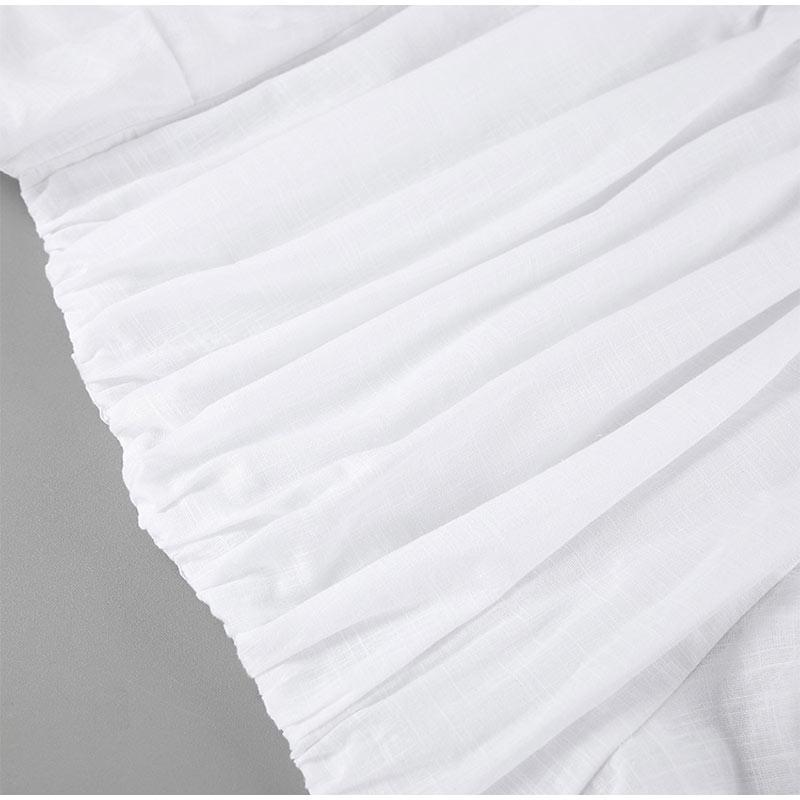 White Ruffled Fashion Mini Dress Women's Patchwork V-Neck Elegant High Waist Pleated Party Dress Female Y2k Bodycon Dresses