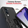 Dual Finger Ring Armor Cover for Vivo Y04 Case for Vivo Y29S Y19E Rotate Metal Bracket Kickstand Holder Case Shockproof Capa