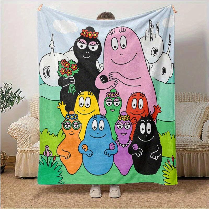 

1pc, Colorful Cartoon Characters Throw Blanket, Perfect for Home Decor, Couch Cover, Outdoor Use, Gifts, Flannel Blanket Suitable for Bedroom, Living 130x150cm