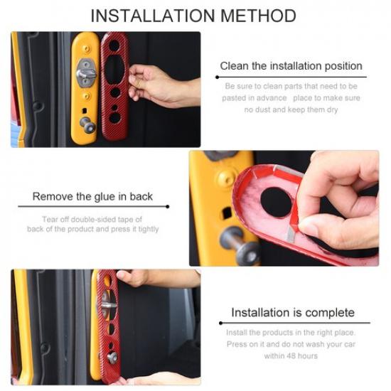 Red Carbon Fiber Tailgate Trunk Door Lock Panel Cover Trim For Ford Bronco +