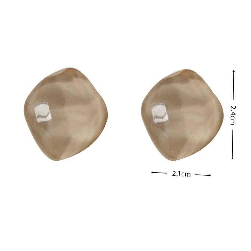 Irregular Geometric Clip On Earrings For Women Non Pierced Candy Color Resin Jewelry Ear Cuff Earring Daily Accessories