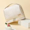 PU Makeup Brushes Pouch Dry Wet Separation Double-layer Toast Cake Shape Storage Bag Waterproof Large-capacity for Business Trip