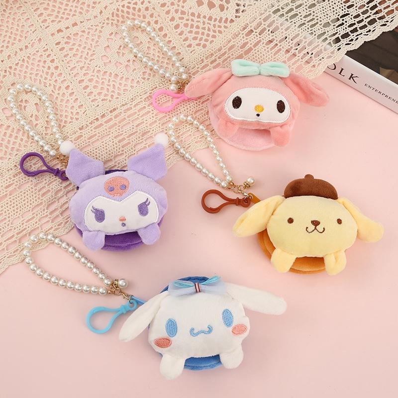 Sanrio Kuromi Melody Cinnamonroll Purin Plush Coin Purse Keychain