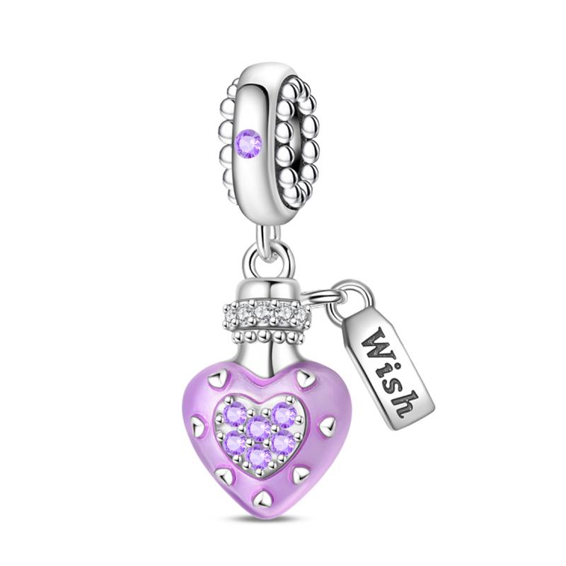 S925 Silver Color Butterfly Daisy Rose Crown Perfume Charms Beads Fit Pan Bracelets DIY Fine Jewelry Making Gifts
