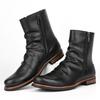 Fashion Large Size Fashion British Style Quality Boots Pleated Design Short Boots for Men Casual Retro Style Thick Heel Platform Boots