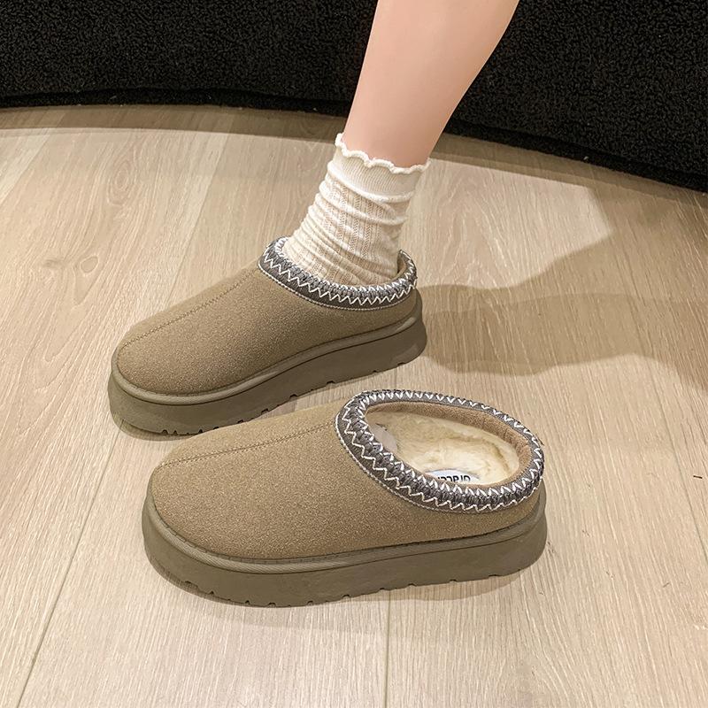 Processing custom winter cotton shoes without bag heel non-slip thick sole heightening explosive product piled thickened cotton boots women
