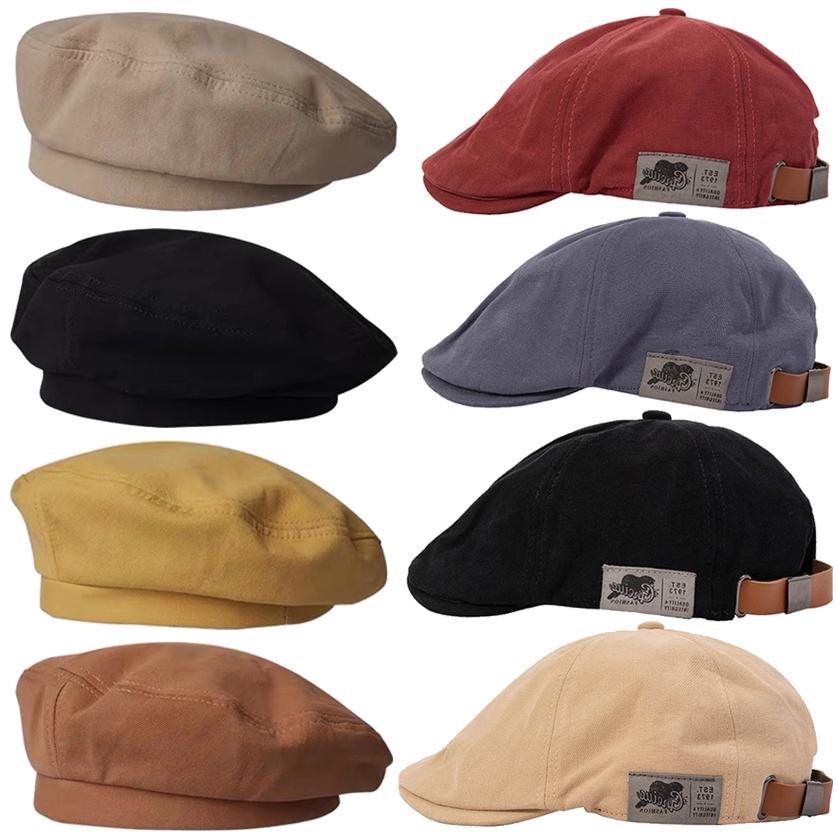 New Brand Cotton Beret Octagonal Forward Peaked Cap Autumn Winter Berets Hats British Painter Hat Military Beret WomenCaps