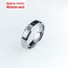 Korean Style Titanium Steel Ring with Inlaid Diamond: Non-Fading, Exquisitely Carved Plain Band for Couples