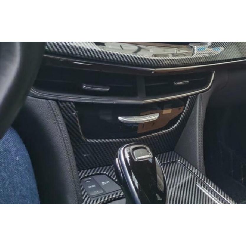 For Cadillac CT6 2016-2020 Carbon Fiber Central Console U-Type Cover Trim 1PCS