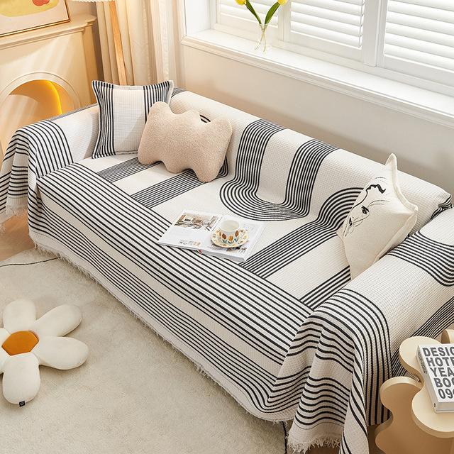 Modern Sofa Cover Throw Fringes Universal Couch Slipcover Sectional Furniture Protector Geometrical Sofa Towel For Pets Dogs