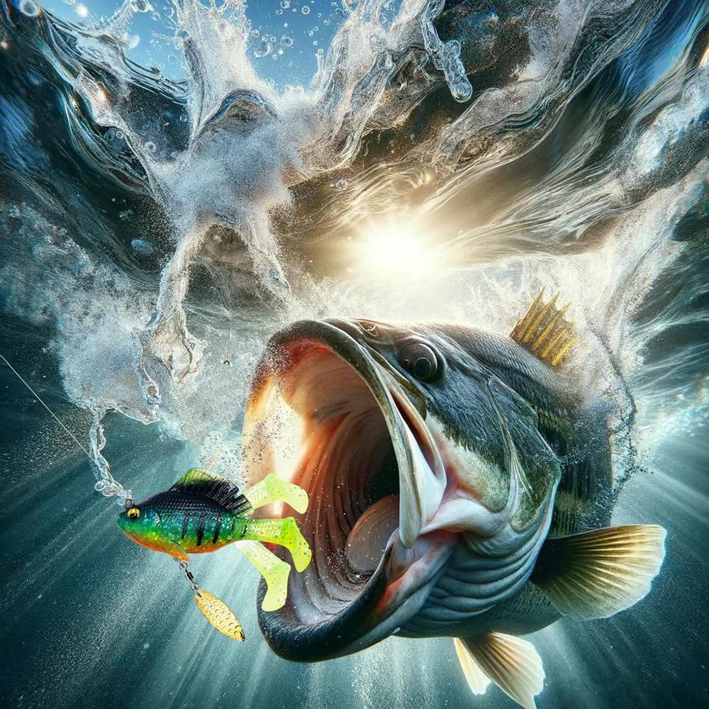 Angeln Weichköder Bleibeschwert Weitwurf Bissfest Haken Wirbelblatt T-Schwanz mit 3D Farbigen Fischauge Blutrillenhaken