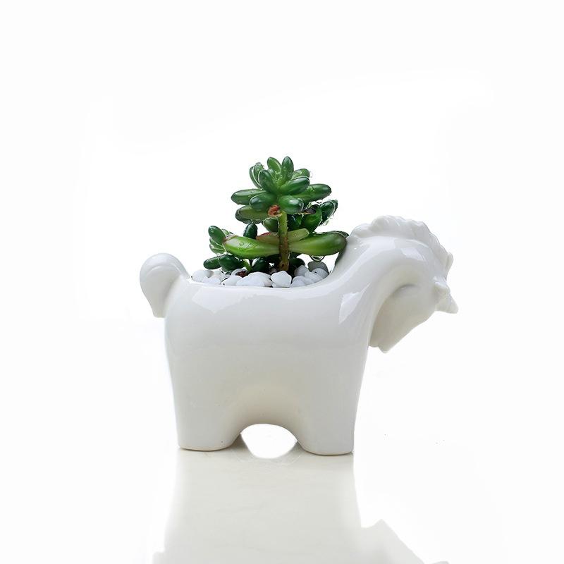 Cartoon Unicorn Ceramic Flower Pot Succulent Pot Planter Desktop Ornaments Art Vase Home Decoration Plant Pot Gardening Pot