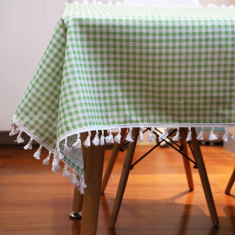 Nordic Cotton Linen Tablecloth Soft Comfortable Durable Waterproof Heat Insulation Square Tassel Trendy Fresh Dining Table Cloth