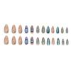 24 Pcs Almond Shaped Stick On Nail Glossy Press On Nail Reusable False Nail Ocean Star Jellyfish Acrylic Nail