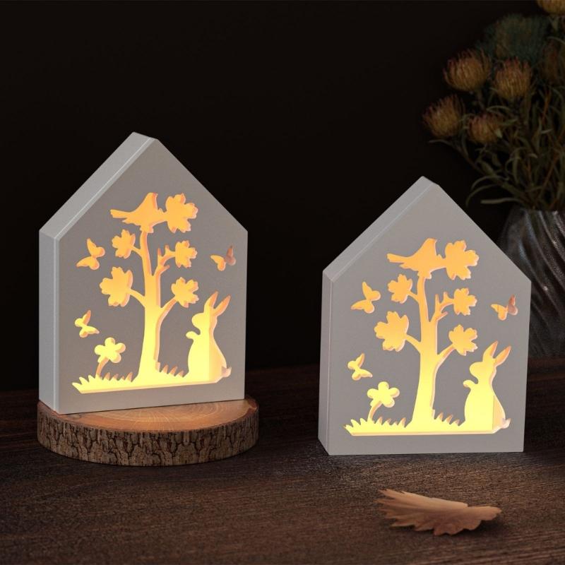 Flexible Silicone Home Decoration Mold Hollow Out House Shaped Candlestick Mould Gypsum Mould for Atmosphere Light