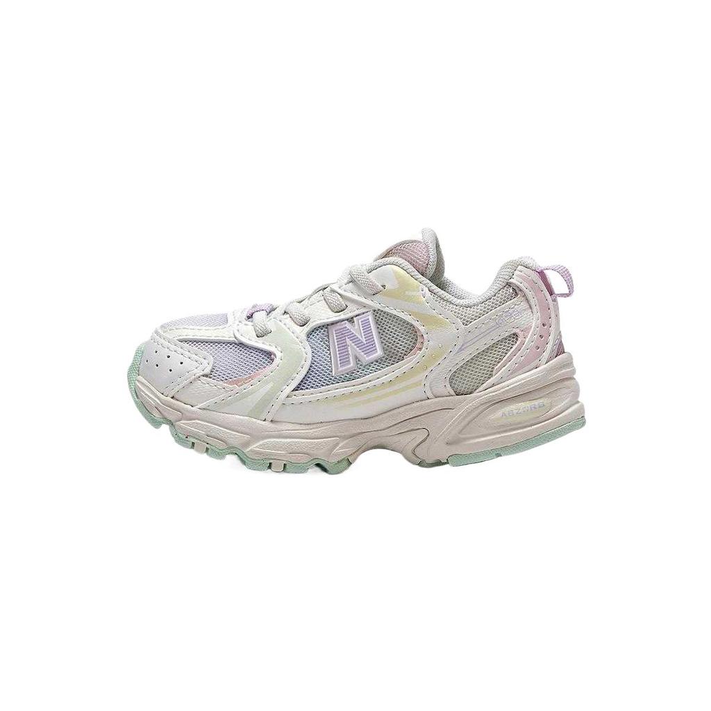 New Balance NB 530 Synthetic Leather Comfortable Lightweight Simple Shock Absorption Low Top Walking Shoes Baby Shoes White IZ530RB
