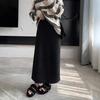 Spring Arrives Early: 2024 A/W Korean High Waist Wool-Blend Slit Midi Skirt