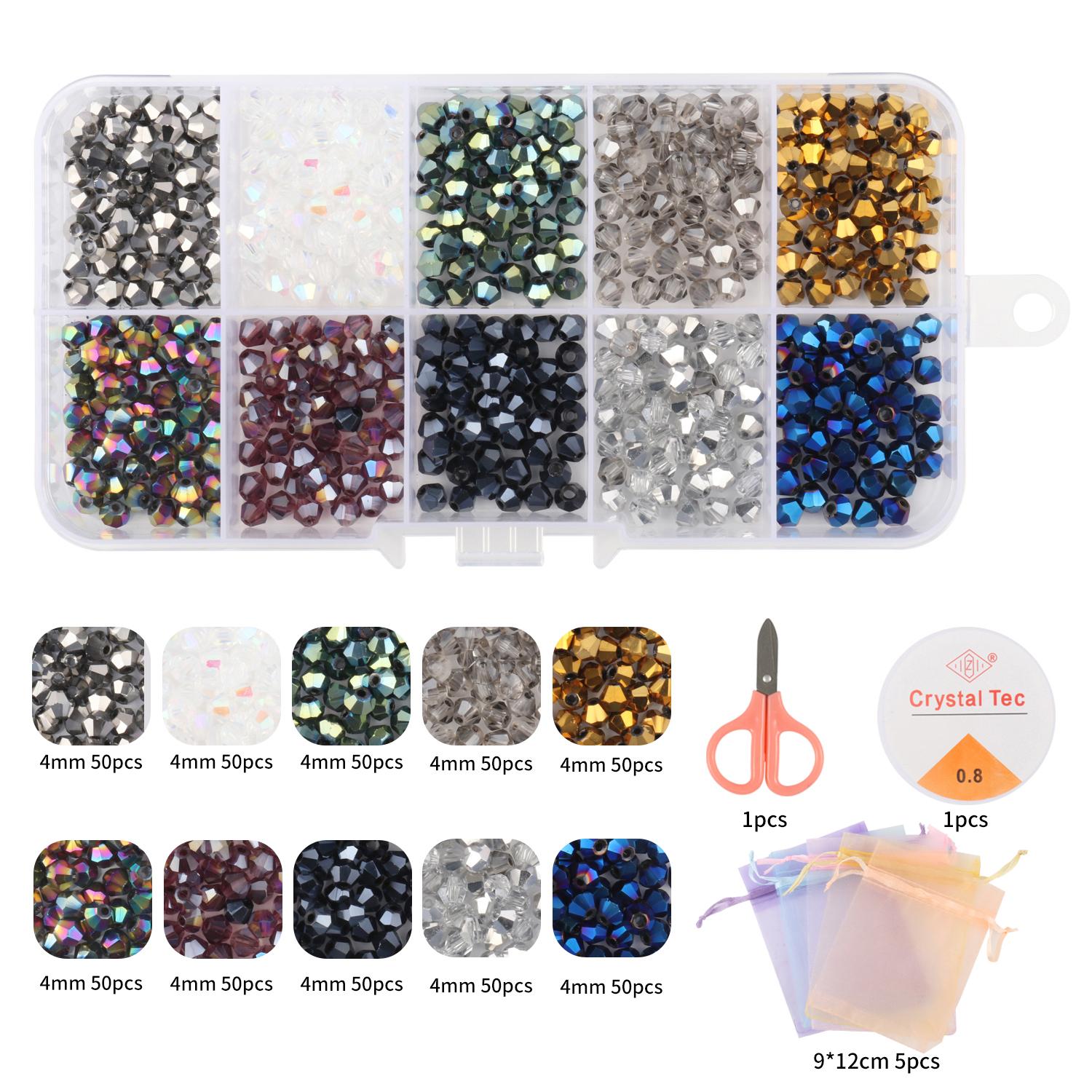

500 шт. Набір гранованих чеських кришталевих бус. Набір для виготовлення прикрас. Набір для виготовлення прикрас. Набір для виготовлення браслетів своїми руками.(Тобі:4 мм 6 мм 8 мм) 4mm