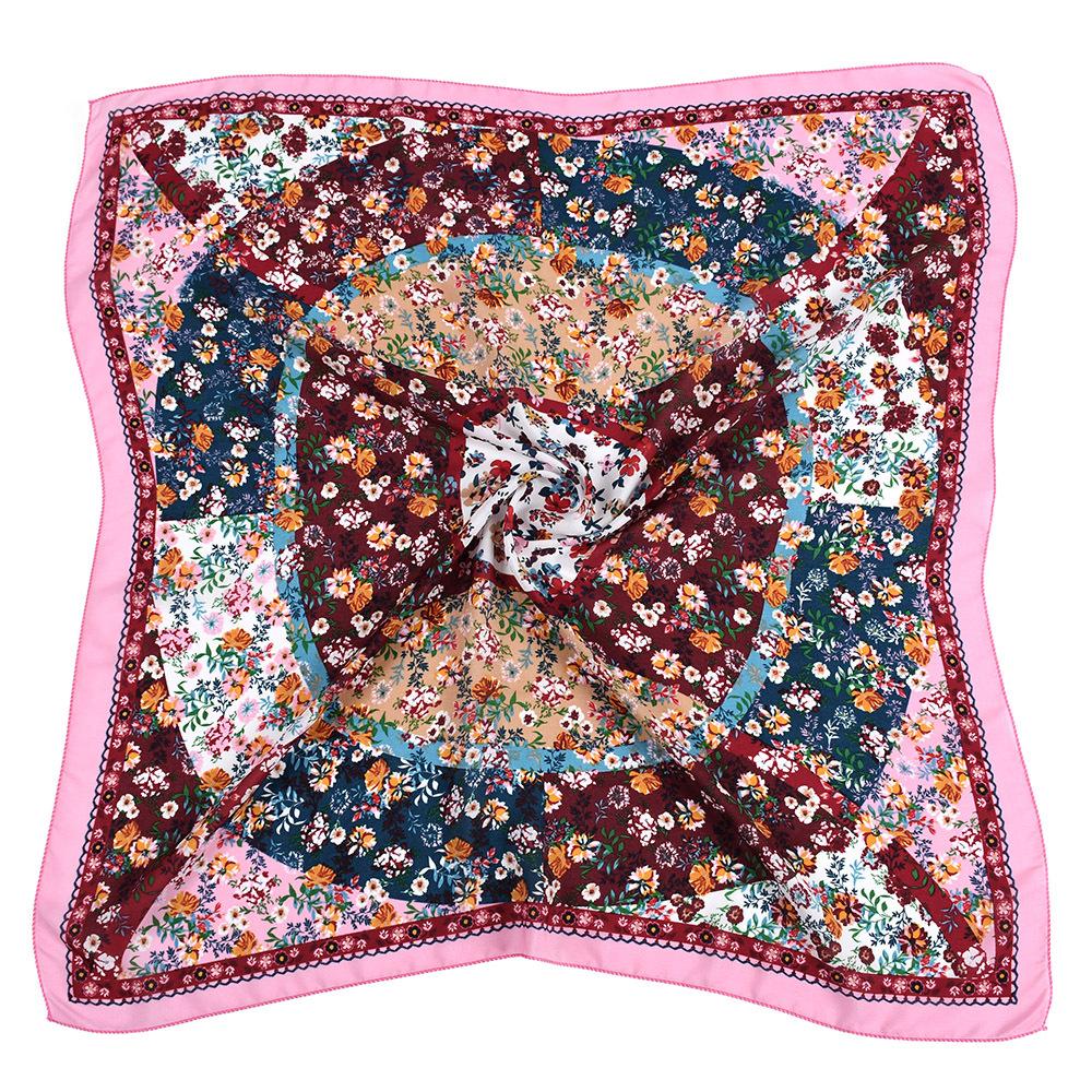 Ethnic Style Women Square Scarf Russian National Shawl Hijab Head Scarves Ladies Retro Floral Print Bandana Foulard Handkerchief
