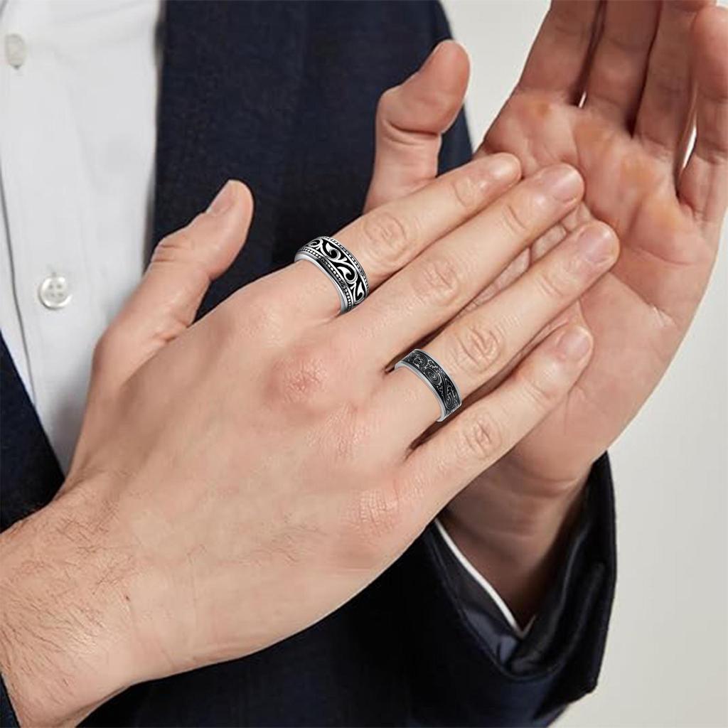 Nuevo Conjunto de Anillos Retro de Acero Inoxidable - Joyería Personalizada