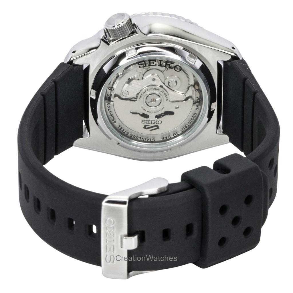 Seiko 5 Sports SKX Redux Silicone Strap Orange Dial Automatic SRPL89K1 100M Men's Watch
