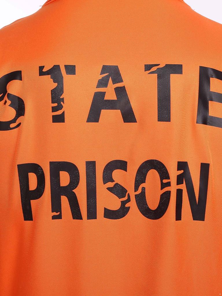 Salopetă Cosplay Halloween Unisex pentru Adulți, Model Prizonier, Rever, Mânecă Lungă, Piesă Unică, Unitard, Costum Uniformă Prizonier în Închisoare