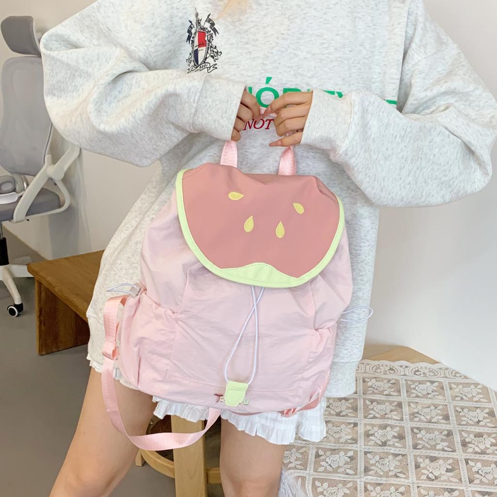 Schoolbag Fresh and Cute Fruit Cartoon Backpack Watermelon Apple Bag Cover Casual Schoolbag Travel Out Backpack
