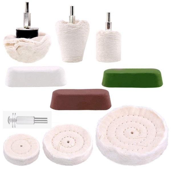 6-Piece Polishing Flap Wheel and Wax Set for Metal Grinding