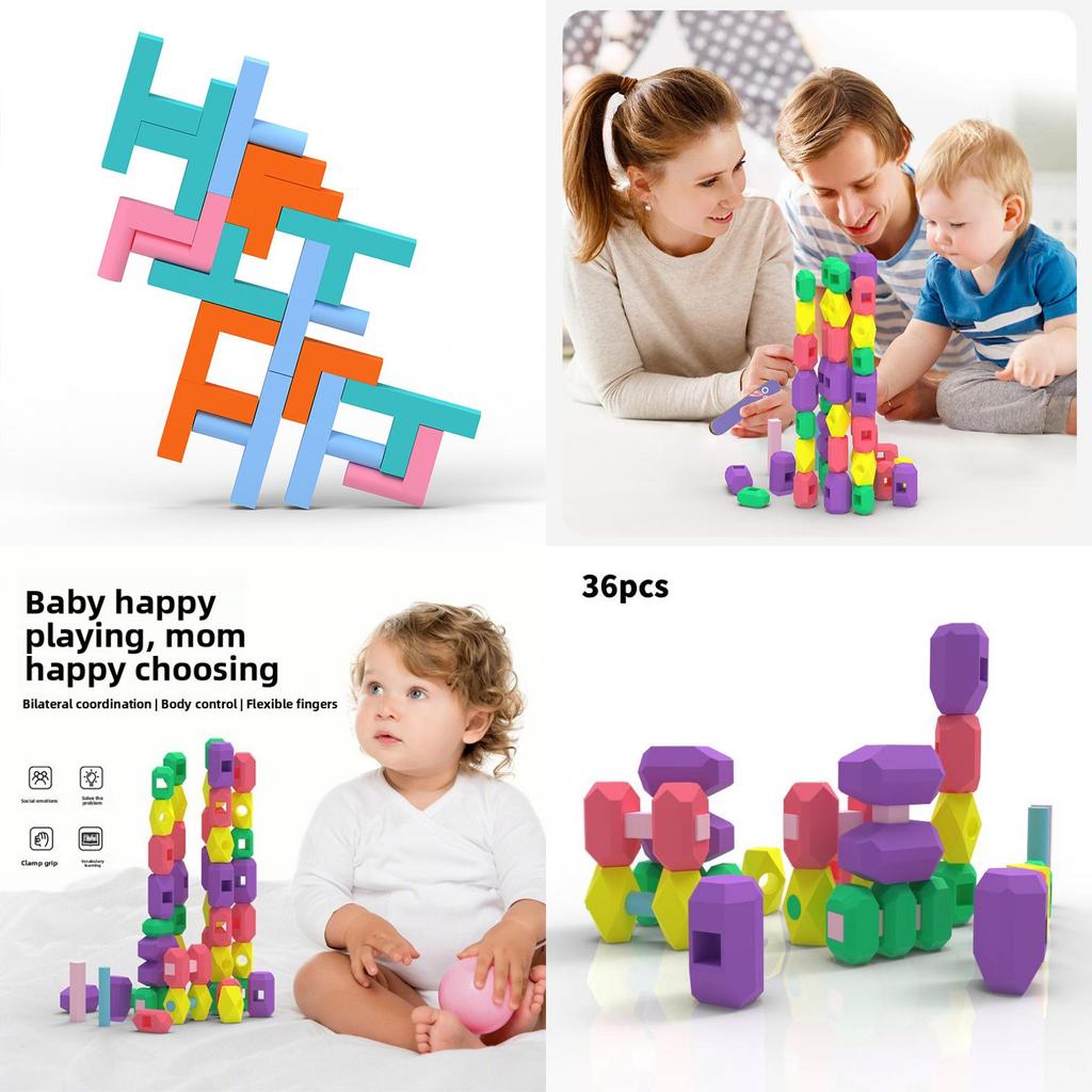 Silicone Building Blocks Toy For Kids Educational Diy Creative Play Set For Early Learning