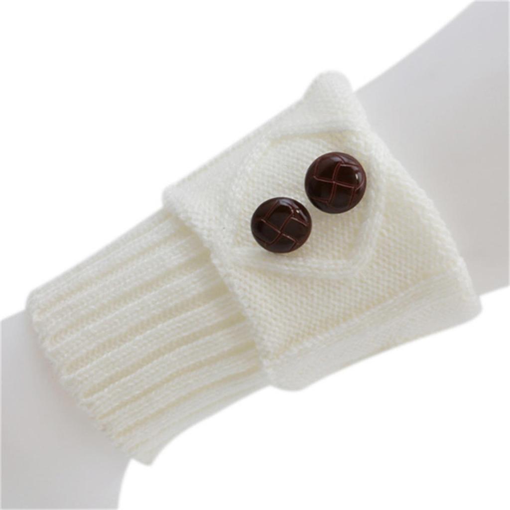 Autumn Winter Women Leg Warmers Socks Solid Color Sports Outdoor Knitted Boot Toppers 2 Button Fashion Boot Cover