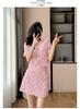 2026 Petite French Chic Apricot Lace Top & Skirt Set - Summer New Arrival