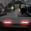 2 Stück Motorrad Reflektierende Streifen Tür Stoßfänger Vorne und Hinten Aufkleber Schild Rot Nachtlampe Alarm Sicherheitsmarkierung Warntape